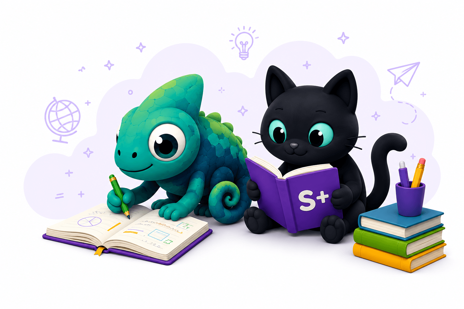 Zéphi et Lumi en train d'apprendre